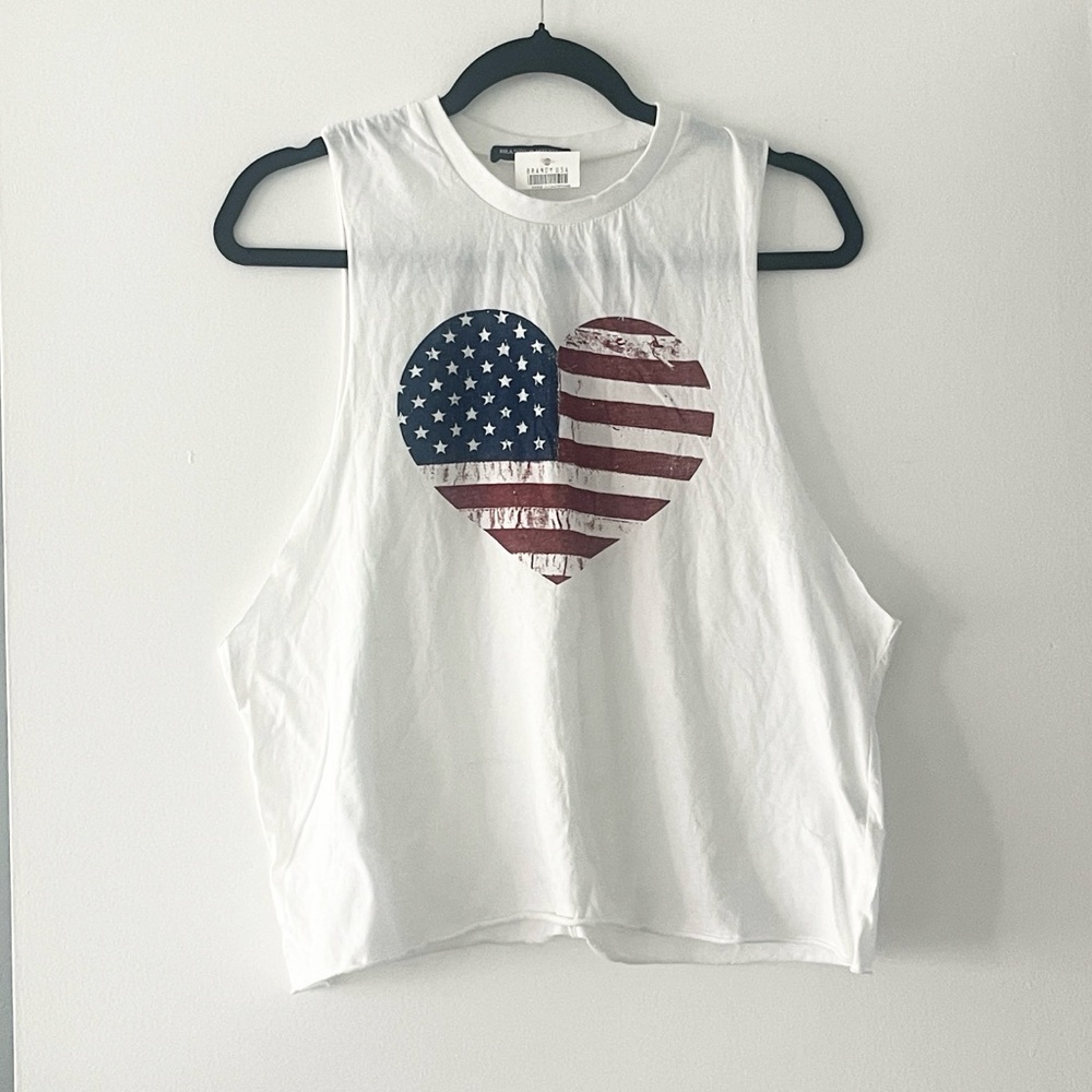 Brandy Melville Heart US Flag Tank